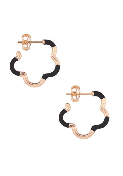 B Mini Earrings In Gold And Black BEA BONGIASCA | BE256YGN